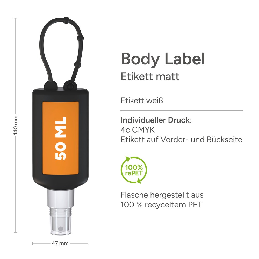 Sun Protection Spray SPF 50, 50 ml Bumper (zwart), Body Label