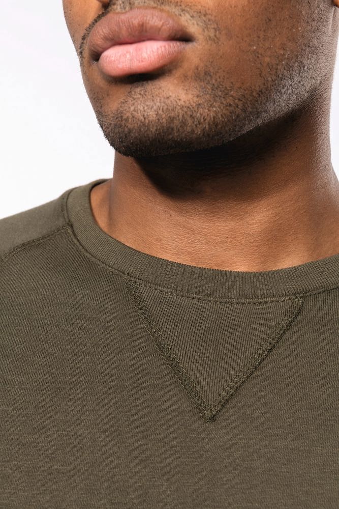 K480C - Herensweater BIO ronde hals raglanmouwen